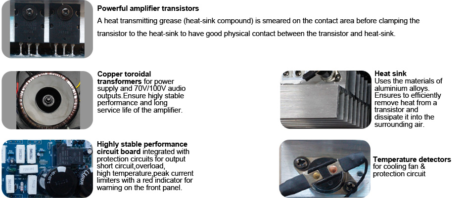 RH-AUDIO Mixer Amplifier mian parts